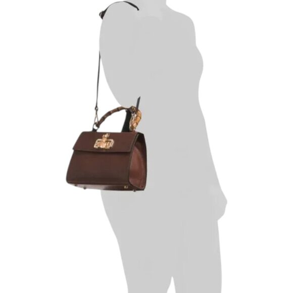 PRATESI Caffe Made In Italy Leather Turn Lock Satchel - Picture 2 of 2